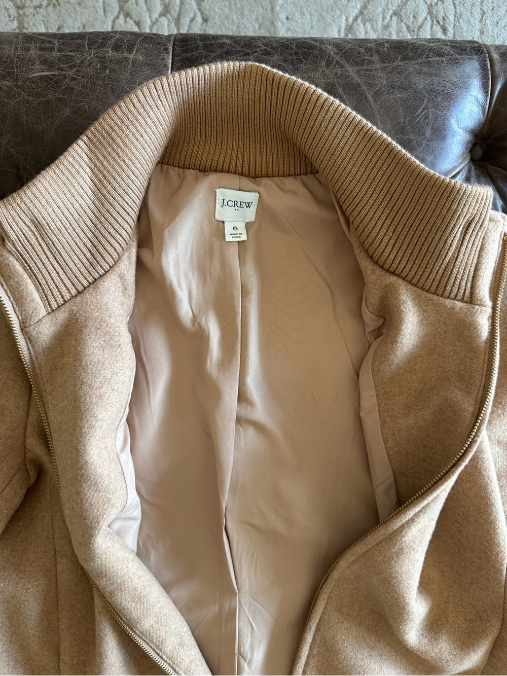 J. Crew Tan Wool Blend Pea Coat
